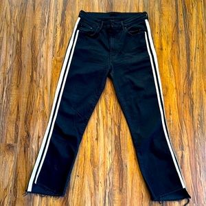 MOTHER Black Jeans with White Stripes